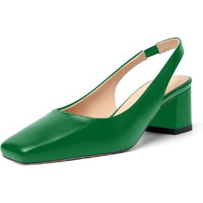 FOGEENA Womens Matte Square Toe Sexy Bridal Slip On Solid Chunky Leather Low Heel Pumps Shoes 2 Inch