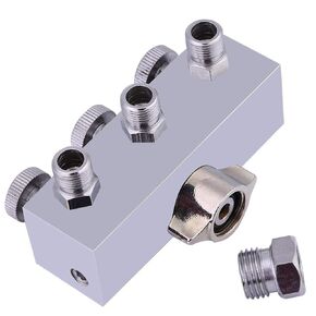 Airbrush Air Hose Quick Disconnect Coupler, 3-Way Airbrush Air Hose Splitter Adjust Air Regulation Valve Knob