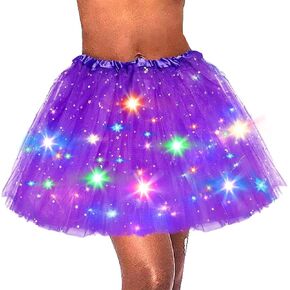 Light up Tutu Skirts LED Tulle Tutu Skirt Ballet Dance Tutus Layered Rave Costumes for Women and Girls