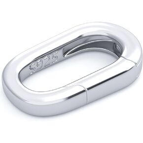 925 Sterling Silver Oval Necklace Shortener Clasp, Tiny Pearl Carabiner Clip Closures Wedding Prom Christmas Bracelet Enhancer Connector Lobster Jewelry Accessories for Women