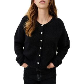 Women Button Down Cardigan Long Sleeve Crewneck Sweater Vintage Lightweight Knit Jacket Fall Going Out Top