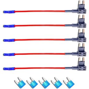 5 قطع من محول صمامات السيارات، صندوق صمامات صغير لشفرات ATM APM سلك نحاسي نقي مع إدخال 15 أمبير، محول صنبور مصهر الدائرة الإضافي، ملحقات عالمية لمعظم شاحنات السيارات (أسود وأزرق) in Kuwait