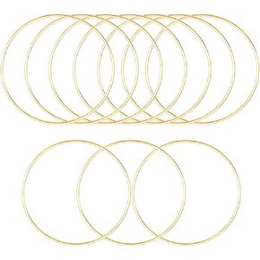 Pocoxll 10 pcs 6 Inch Metal Hoops for Crafts,Wire Wreath Frame Floral Hoop Rings for Centerpiece and DIY Projects(Silver)