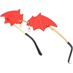 Halloween Flame Sunglasses Devil Glasses Goth Vampire Accessories Bat Wing glasses, For Women Men