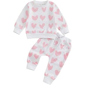 Toddler Baby Girl Clothes 3 6 9 12 18 24 Months Fall Outfits Letter Print Long Sleeve Sweatshirt Top + Pants Set