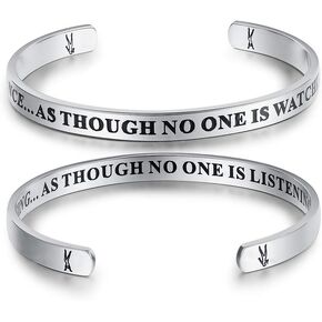 UNY Jewelry Inspirational Quote Dance As Though No One Is Watching Sing As Though No One Is Listening Bangle