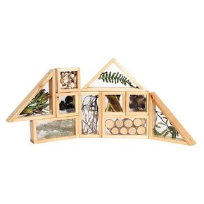Excellerations Refillable Window Blocks Wood Classroom or Home School Set for Young Learners (Set of 10)