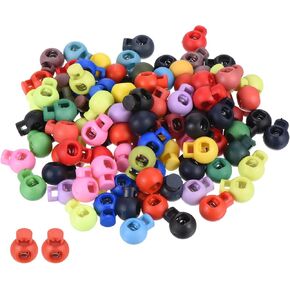 PATIKIL Cord Locks Assorted, 100 Pack Ball Spring Toggle Stopper 22mm for Drawstring Bag Shoelaces