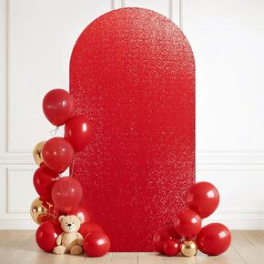 Wedding Arch Cover 7.2 FT Black Sequin & Fabric Arch Backdrop Cover Round Top Chiara Backdrop Stand Covers for Birthday Party Ceremony Banquet Decoration