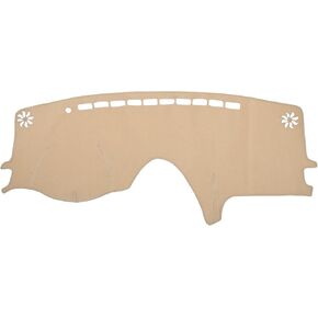 Car Dashboard Cover Mat Compatible for Toyota Sienna 2004-2010, Protective Polyester Beige Center Console Interior Trim Dash Board Mat