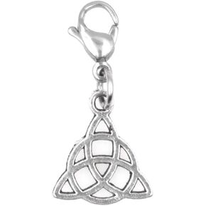 Celtic Trinity Knot Triquetra Triangle Clip on Charm Necklaces Bracelets 95V