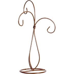 Red Co. 10 inch Copper Finish Ornament Wire Display, 3-arm Spiral Stand for Home Decoration