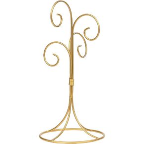 Red Co. 13 inch Golden Finish Ornament Wire Display, 4-arm Spiral Stand for Home Decoration