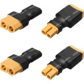 2Pairs XT30 to XT60 Adapter Male Female Connector Plug Set Compatible with RC Lipo NiMH Battery Car Truck Airplane FPV ESC Balance Charger Motor Controller (4pcs/lot)