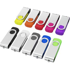20Pack 4GB USB 2.0 Flash Drive with Keychains,Swivel USB Thumb Drives Memory Stick USB Drive for PC Laptop Computer (Mixcolors)