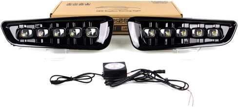 LED DRL لفورد F150 F-150 رابتور 2016 2017 2018 2019 2020 الوفير القيادة مصباح الضباب النهار تشغيل مجموعة أضواء التجميع مع إشارة بدوره العنبر in Saudi Arabia