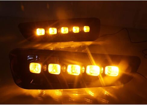 LED DRL لفورد F150 F-150 رابتور 2016 2017 2018 2019 2020 الوفير القيادة مصباح الضباب النهار تشغيل مجموعة أضواء التجميع مع إشارة بدوره العنبر in Saudi Arabia