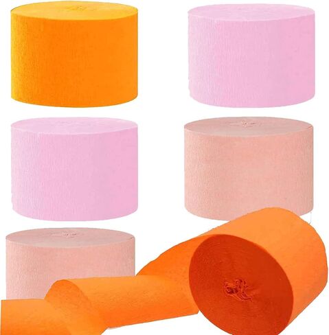 We Moment Dusty Blue Light Blue White Crepe Paper Streamers 1.8 Inch Widening 6 Rolls, 82 Feet per Roll for Birthday, Baby Shower, Wedding Party Decorations in Kuwait