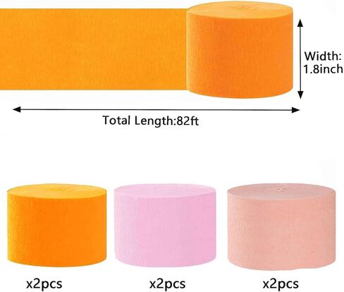 We Moment Dusty Blue Light Blue White Crepe Paper Streamers 1.8 Inch Widening 6 Rolls, 82 Feet per Roll for Birthday, Baby Shower, Wedding Party Decorations in Kuwait