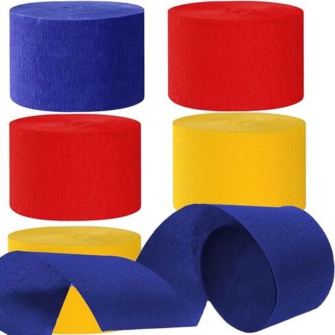 We Moment Dusty Blue Light Blue White Crepe Paper Streamers 1.8 Inch Widening 6 Rolls, 82 Feet per Roll for Birthday, Baby Shower, Wedding Party Decorations in Kuwait