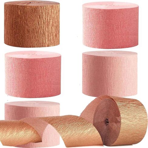 We Moment Dusty Blue Light Blue White Crepe Paper Streamers 1.8 Inch Widening 6 Rolls, 82 Feet per Roll for Birthday, Baby Shower, Wedding Party Decorations in Kuwait