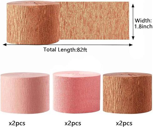 We Moment Dusty Blue Light Blue White Crepe Paper Streamers 1.8 Inch Widening 6 Rolls, 82 Feet per Roll for Birthday, Baby Shower, Wedding Party Decorations in Kuwait