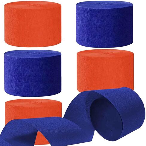 We Moment Dusty Blue Light Blue White Crepe Paper Streamers 1.8 Inch Widening 6 Rolls, 82 Feet per Roll for Birthday, Baby Shower, Wedding Party Decorations in Kuwait