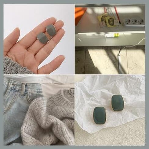 مشبك مربع لطيف مطلي بالذهب على الأقراط، لا يسبب الحساسية وغير مثقوب، مشابك غير مرئية للنساء على الأقراط in Kuwait