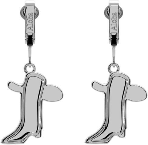 Aloha Earrings Non Pierced Silver Tone Clip On Disco Cowboy Dangling Earrings in Saudi Arabia