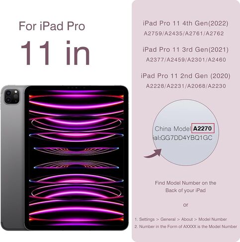 حافظة مغناطيسية لجهاز iPad Pro 11 بوصة الجيل الرابع/الثالث/الثاني (2022/2021/2020)، حافظة ذكية نحيفة، حافظة حامل ثلاثية الطي خفيفة الوزن، النوم/الاستيقاظ التلقائي، دعم الجيل الثاني من شحن قلم Apple (قهوة الشوفان) in Kuwait