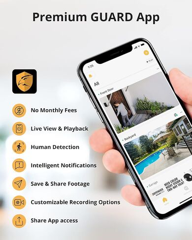 Defender AI Powered Guard Pro 4K 8MP WiFi 6/Bluetooth, Plug & Play Outdoor Home Security Camera, Smart AI Human/Vehicle Detection, Color Night Vision, with 64GB SD Card & 3 Year Warranty in Saudi Arabia