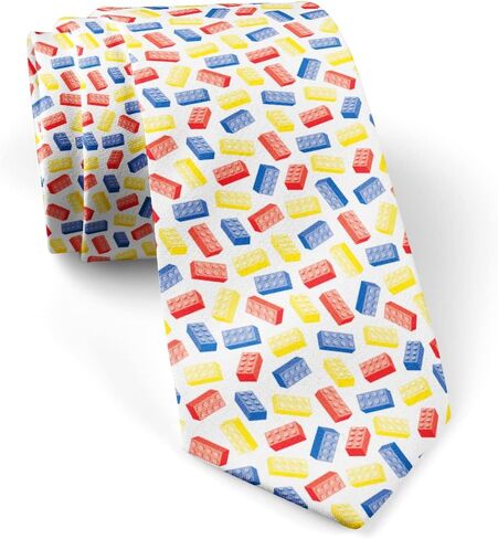 ( Tumbling Lego Blocks ) Fashion Novelty Necktie, Conversation Neckwear Ties Great for Party and Events in Saudi Arabia