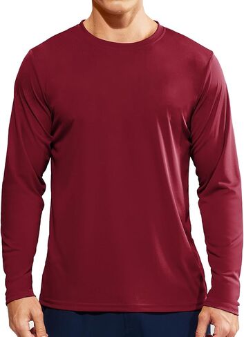 Haimont Men's Long Sleeve Athletic T-Shirts UPF 50+ Sun Protection Running Hiking Tee Shirts Polyester Quick Dry in Saudi Arabia