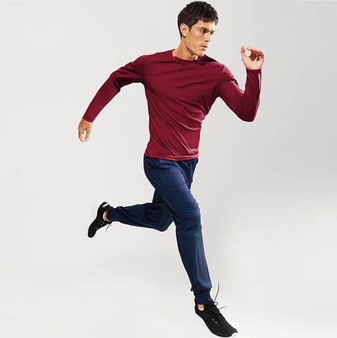 Haimont Men's Long Sleeve Athletic T-Shirts UPF 50+ Sun Protection Running Hiking Tee Shirts Polyester Quick Dry in Saudi Arabia