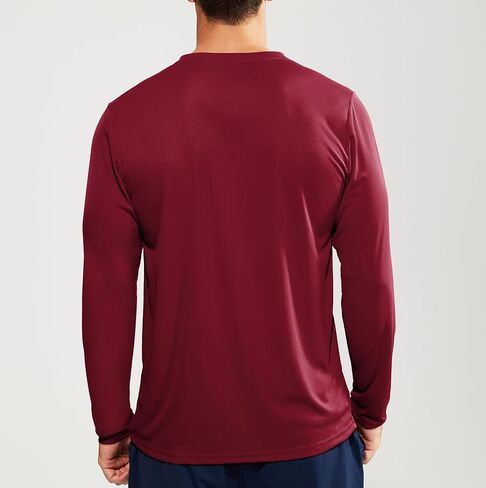 Haimont Men's Long Sleeve Athletic T-Shirts UPF 50+ Sun Protection Running Hiking Tee Shirts Polyester Quick Dry in Saudi Arabia