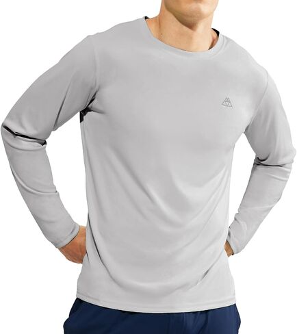 Haimont Men's Long Sleeve Athletic T-Shirts UPF 50+ Sun Protection Running Hiking Tee Shirts Polyester Quick Dry in Saudi Arabia