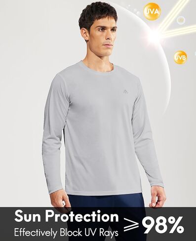 Haimont Men's Long Sleeve Athletic T-Shirts UPF 50+ Sun Protection Running Hiking Tee Shirts Polyester Quick Dry in Saudi Arabia