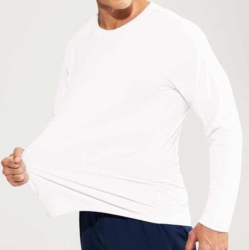 تي شيرت رياضي بأكمام طويلة للرجال من Haimont بعامل حماية من أشعة الشمس 50+ للحماية من الشمس والجري والمشي لمسافات طويلة تي شيرت بوليستر سريع الجفاف in Kuwait