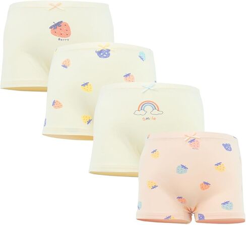 4 Pack Kids Little Girls Cotton Boyshort Underwear Soft Briefs Hipster Underwear Toddler Training Underwear in Kuwait