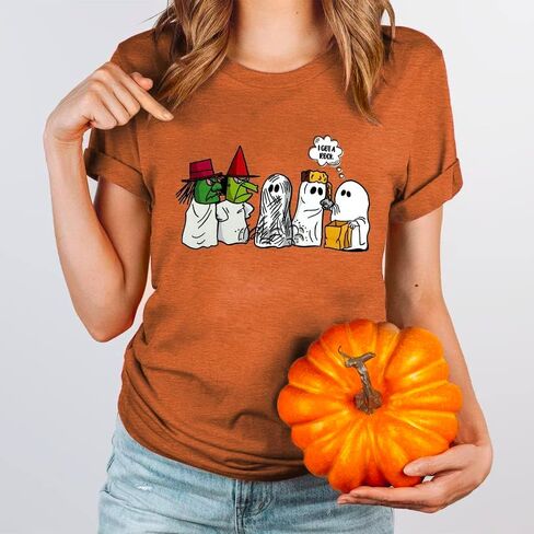 Halloween Shirt for Women I Got A Rock Trick or Treat T-Shirt Short Sleeve Boo Ghost Tee Tops in Saudi Arabia