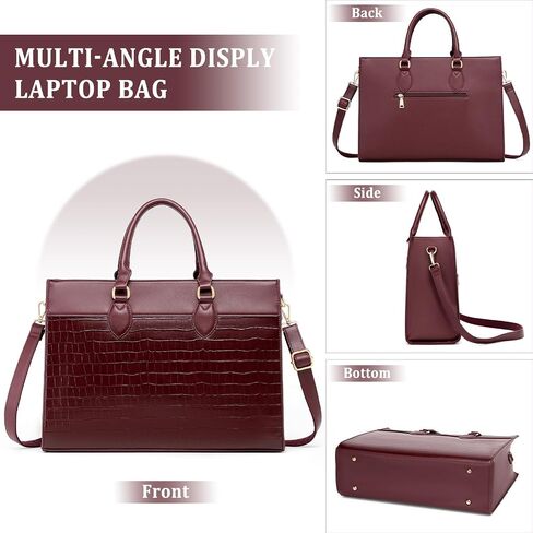 BOLOSTA Laptop Bag for Women 15.6 inch Work Tote Bags for Women Large Waterproof Leather Computer Bag with Clutch Purse in Saudi Arabia