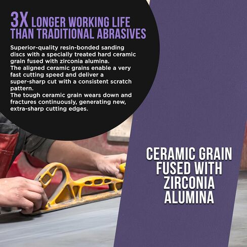 Dura-Gold Premium 400 Grit Purple Film Ceramic Longboard Sandpaper, 2-3/4" Wide Continuous 12 Yard Roll - Hook & Loop Backing for Auto & Woodworking Air File Long Board Sanders, Hand Sanding Blocks in Saudi Arabia