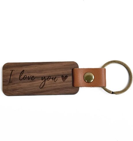 PERSONALIZED Natural Wood KEYCHAIN, Gift for Birthday, Keyfob, Best Gift in Saudi Arabia