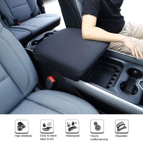 Voodonala for 2010-2017 Dodge RAM 1500 2500 3500 Center Console Cover Armrest Pad Cover Trim, for Dodge RAM Interior Accessories Black 1pc in Saudi Arabia