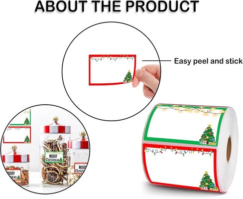 2 inch Christmas Themed Direct Thermal Labels Color Coding Dot Labels for Thermal Label Printer Holiday Lights Ornaments Shipping Label Printer for Xmas New Year Party Business 500 Pcs Per Roll in Saudi Arabia
