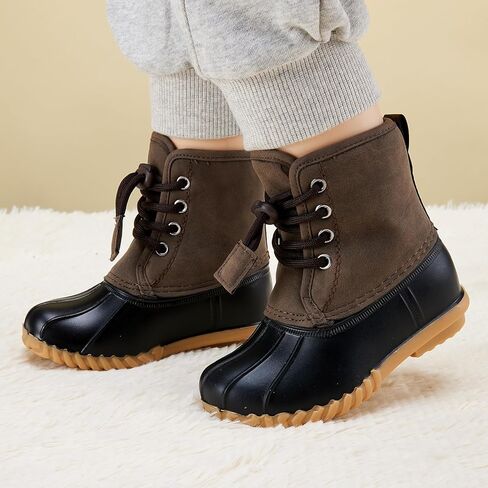 BMCiTYBM Toddler Winter Boots Waterproof Duck Snow Boots Boys Girls High Top Outdoor Warm Shoes for Cold Weather (Toddler/Little Kids) in Kuwait