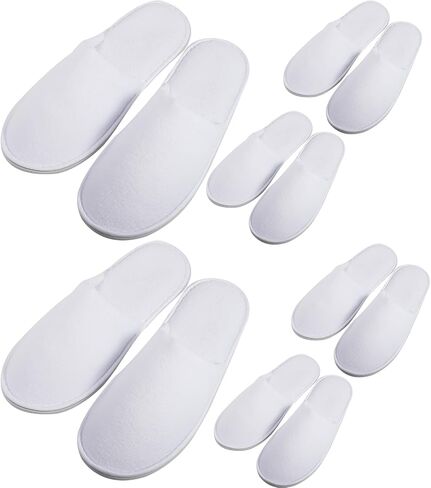 6 Pairs Spa Slippers,Disposable Slippers,Closed Toe Spa Slippers,Non Slip Indoor Hotel Slippers,Coral Fleece Slippers House Slippers For Guest,Home,Hotel,Travel in Kuwait