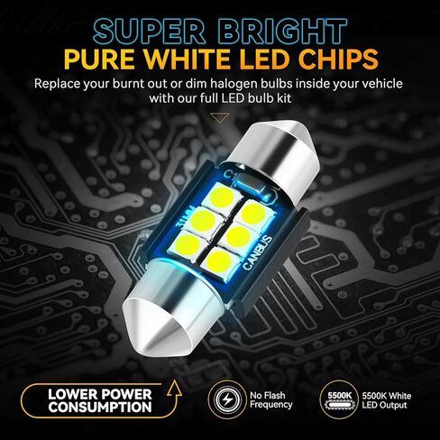 Auto Dynasty (Pack of 8) 12V 5500K Interior Car LED Light Bulbs Kit Compatible with Toyota Highlander 2020-2024, Pure White in Saudi Arabia