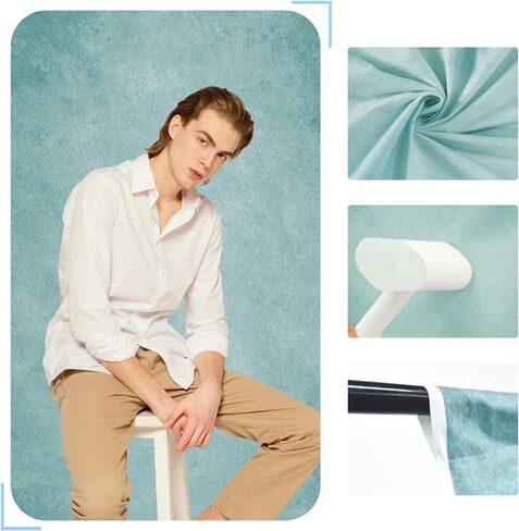 Mocsicka Blue Photography Backdrops Light Blue Texture Abstract Photo Backdrop Vintage Headshot Portrait Background for Photography Studio Props (Light Blue, 5x7ft) in Saudi Arabia