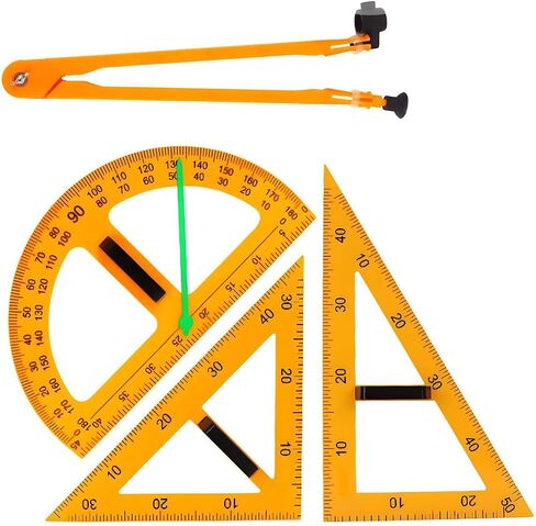 Magnetic Geometry Tool, Protractor, 2 Triangle Rulers Easy Attachment Blackboard Measurement Kit, Teacher Board Protractor Multi-Purpose Kit Large Teaching Aids (Five-Piece Set) in Kuwait